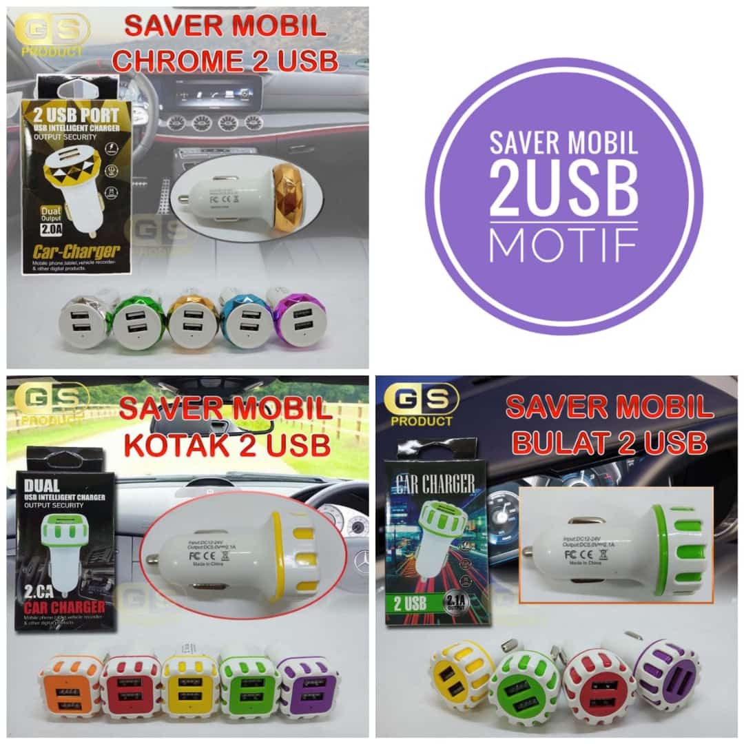 SAVER MOBIL 2 USB + MOTIF MURAHHH